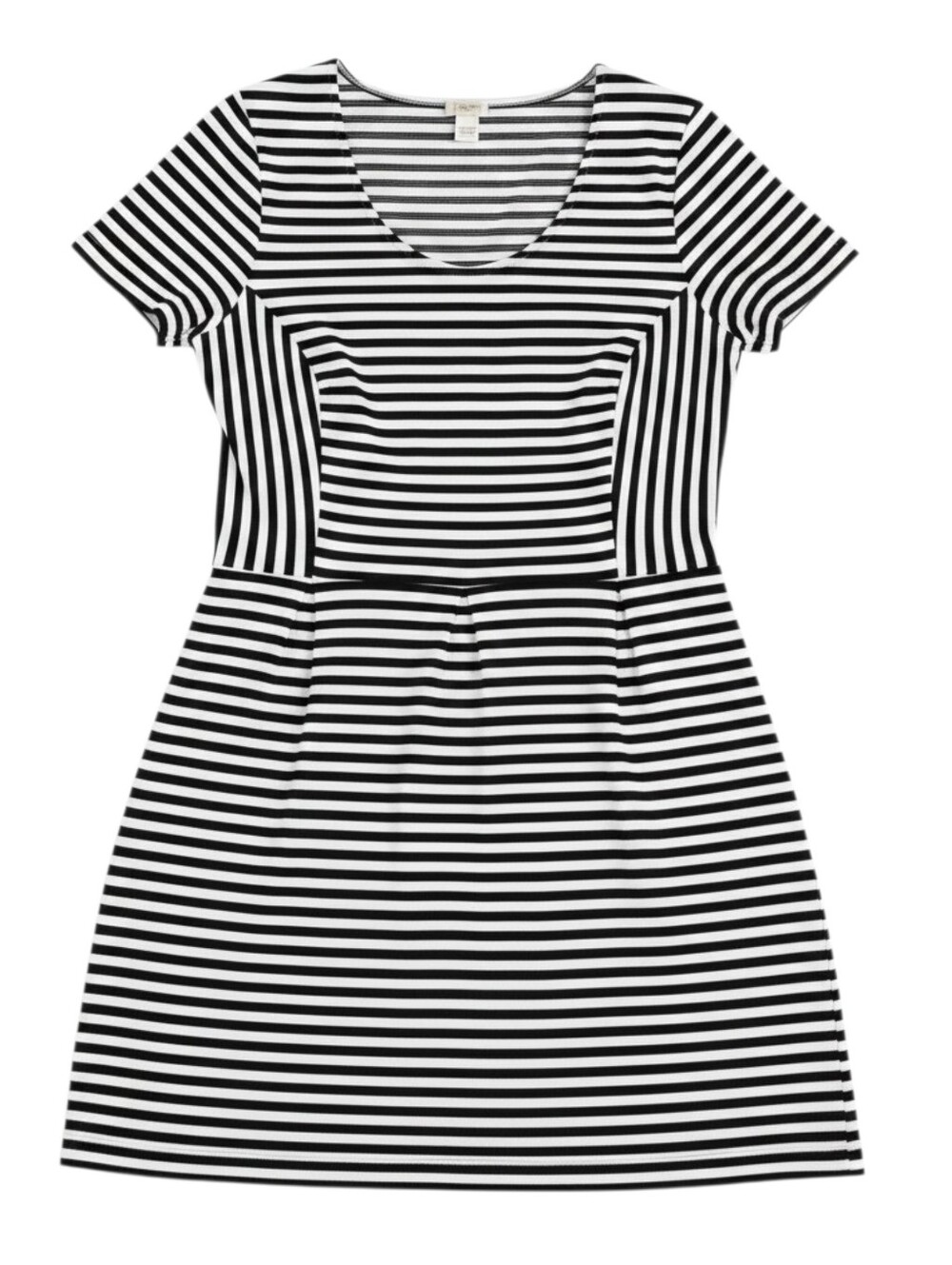 J. Crew Factory Black And White Striped Knit Casual Dress In 12